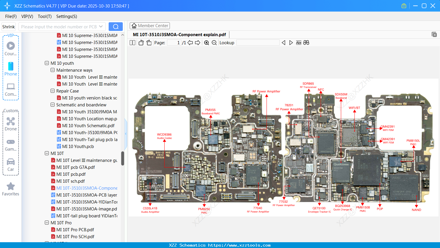 Xiaomi MI 10T-3510J3SMOA-Component Explain